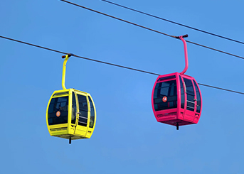 What is the design service life of the ropeway and cable car?
